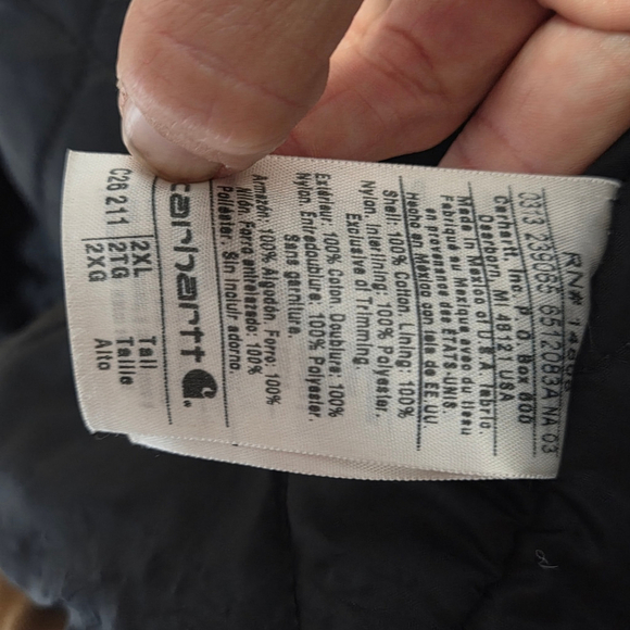 Carhartt C26-211 Sandstone Traditional Arctic Quilt Lined Coat Size 2XL Tall - Picture 10 of 14